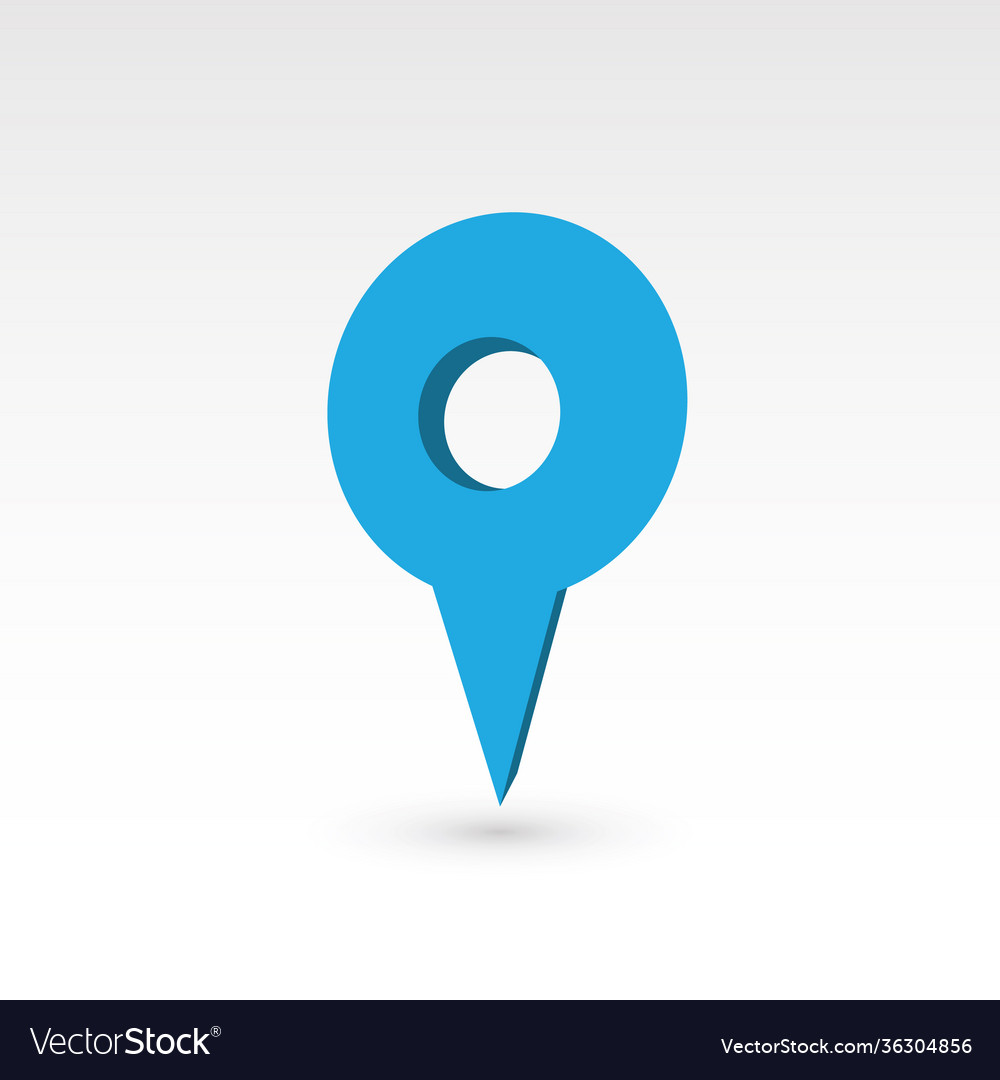 Map pointer - 3d object vector image Map pointer - 3d object