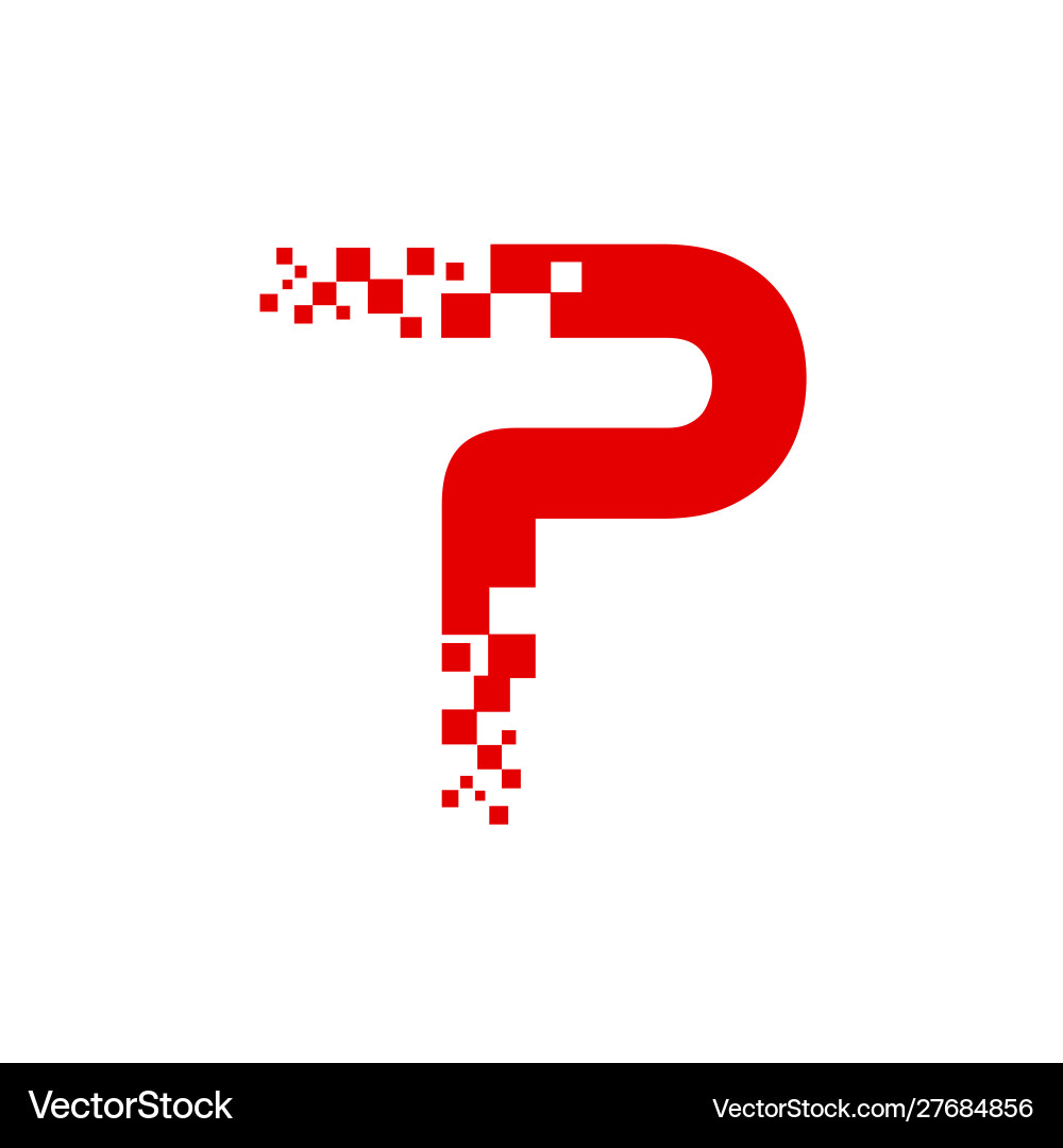 P pixel logo template Royalty Free Vector Image