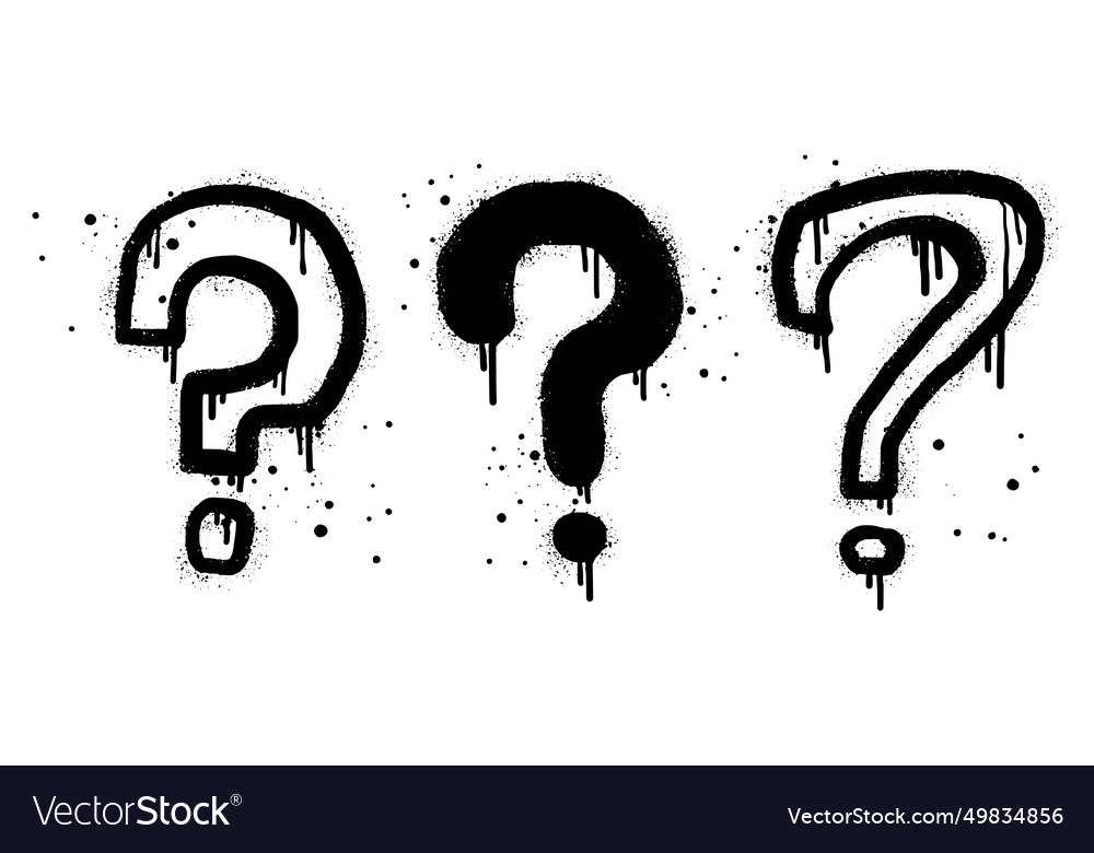 Set of spray painted graffiti question marks Vector Image
