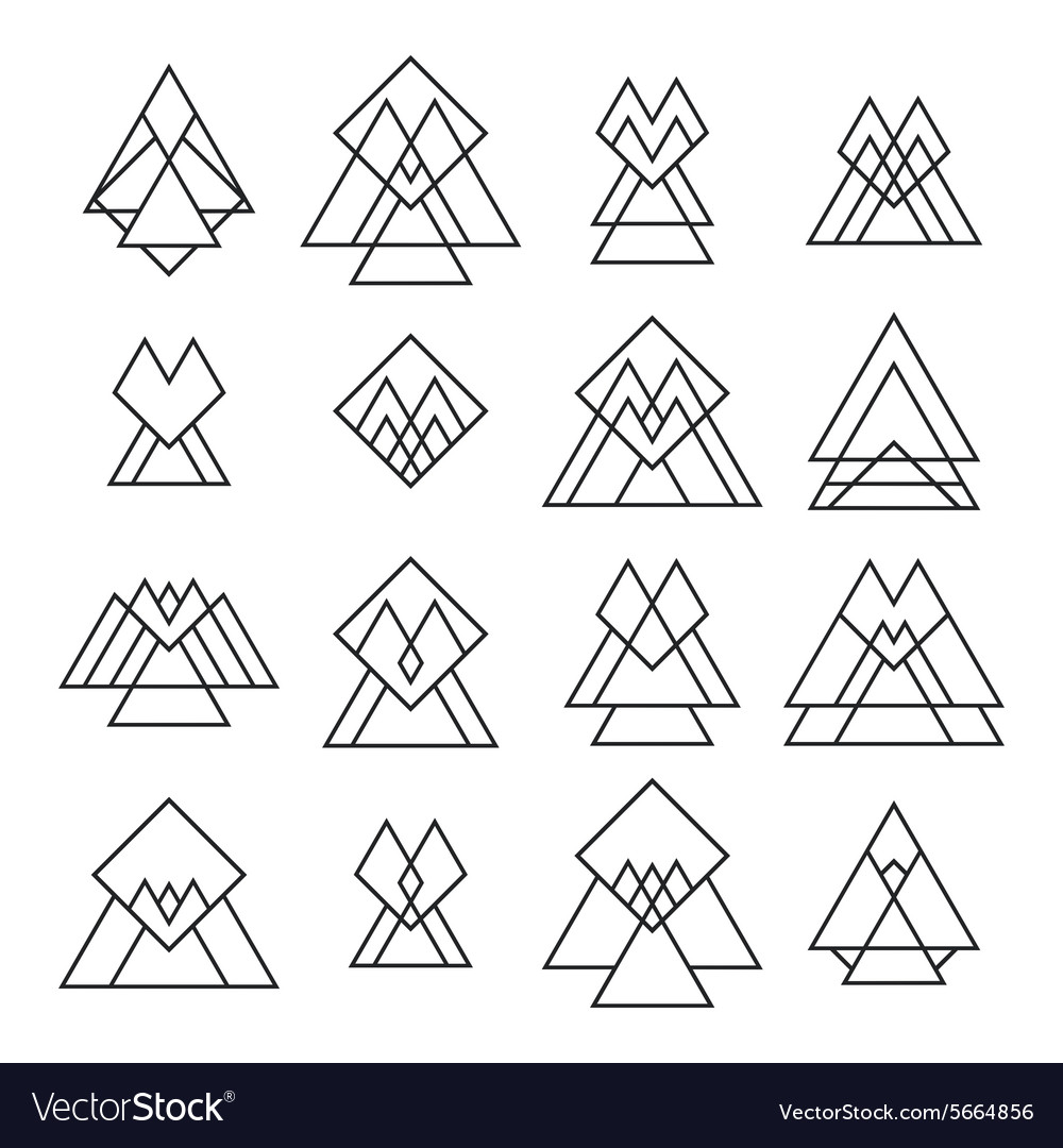 Set trendy geometrische Formen Icons