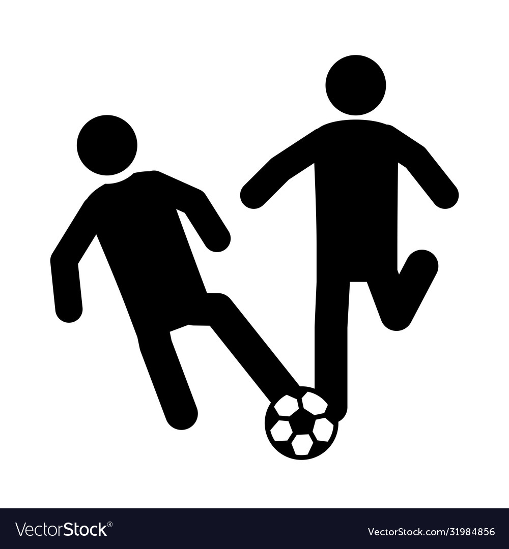 Soccer game players fighting for a ball league