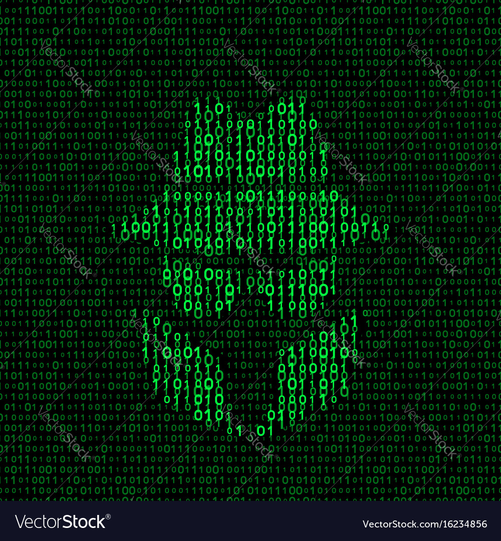 Spy icon with binary code Royalty Free Vector Image