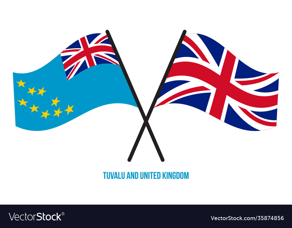 Tuvalu and united kingdom flags crossed