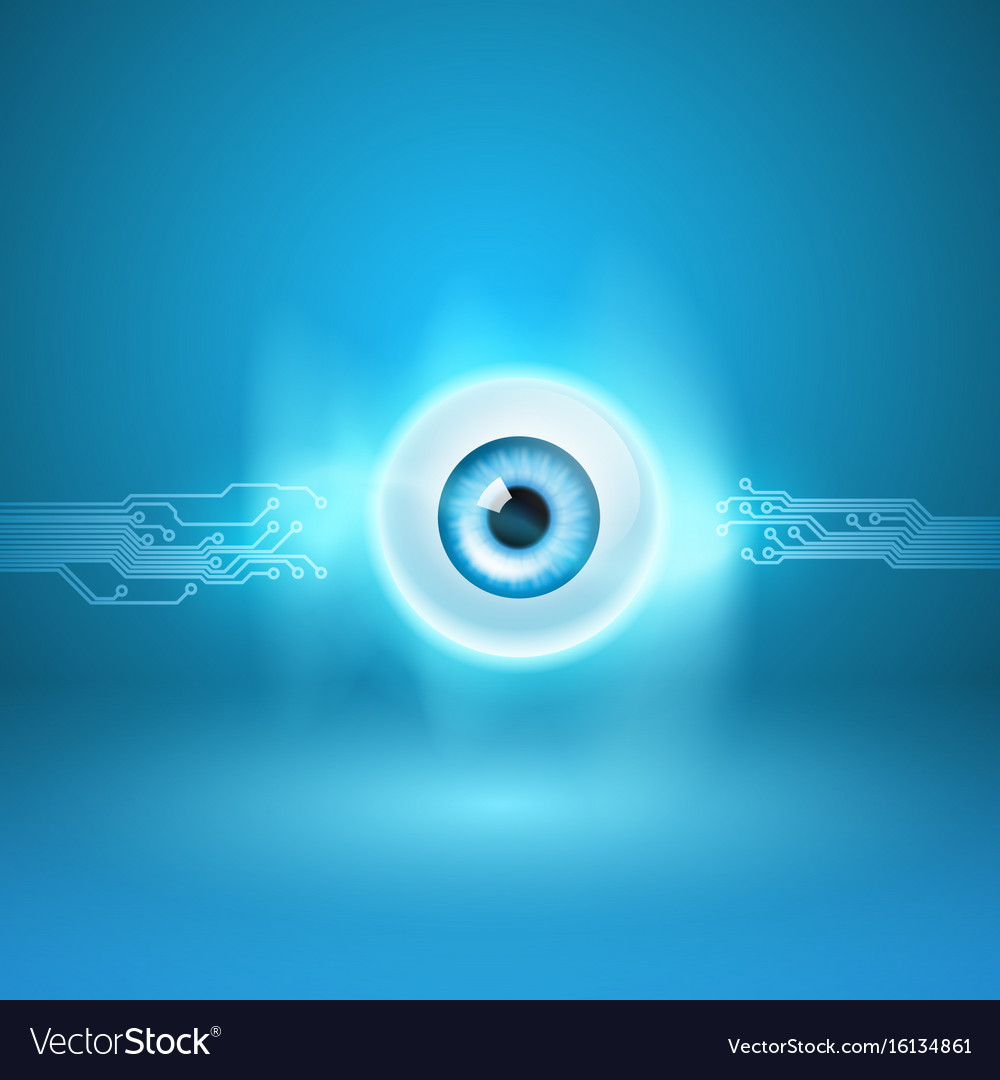 Abstract background with eye and circuit