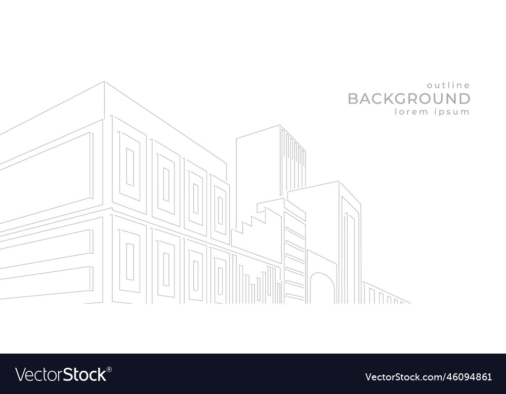 Architecture construction abstract line buildings Vector Image