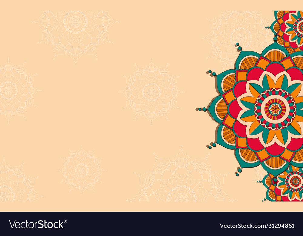 Background template with mandala pattern design vector image Background template with mandala pattern design