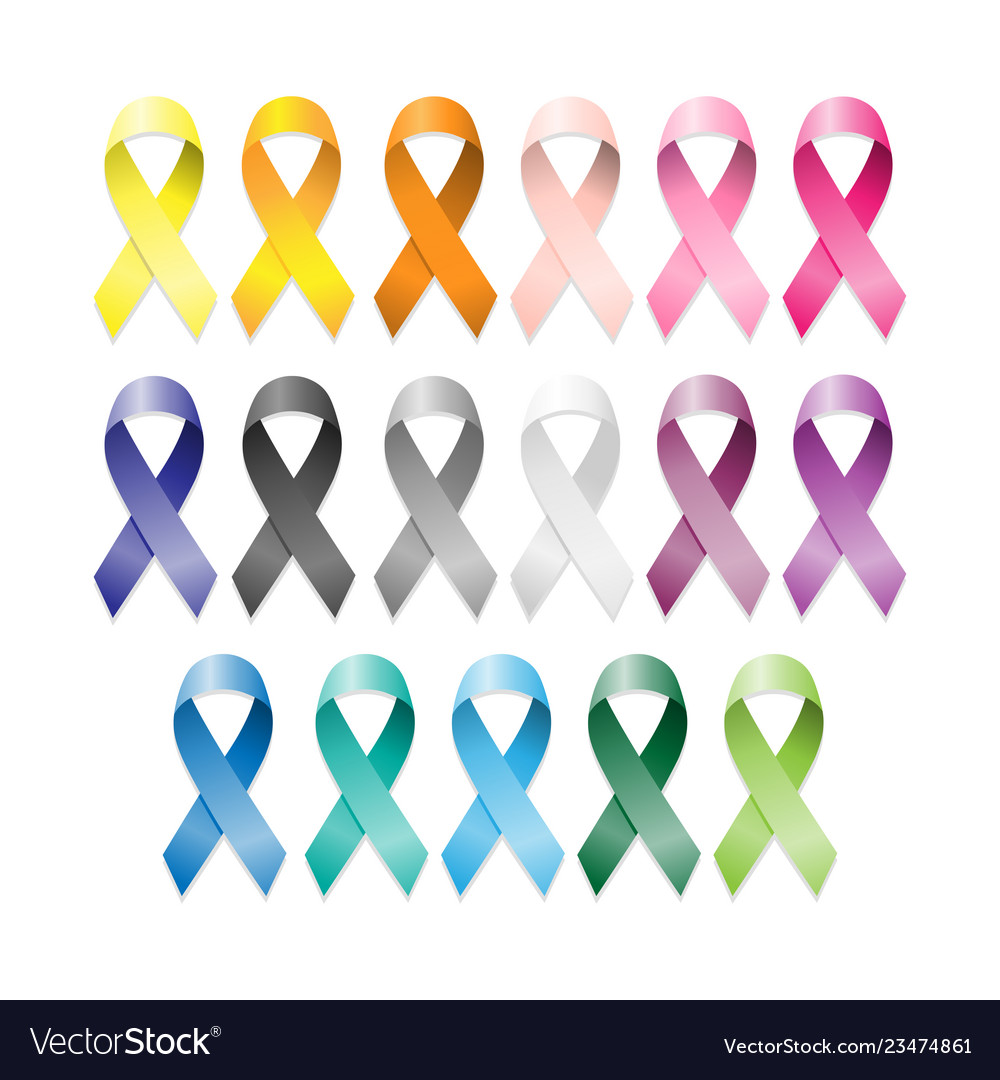 Cancer ribbons set international awareness Vector Image