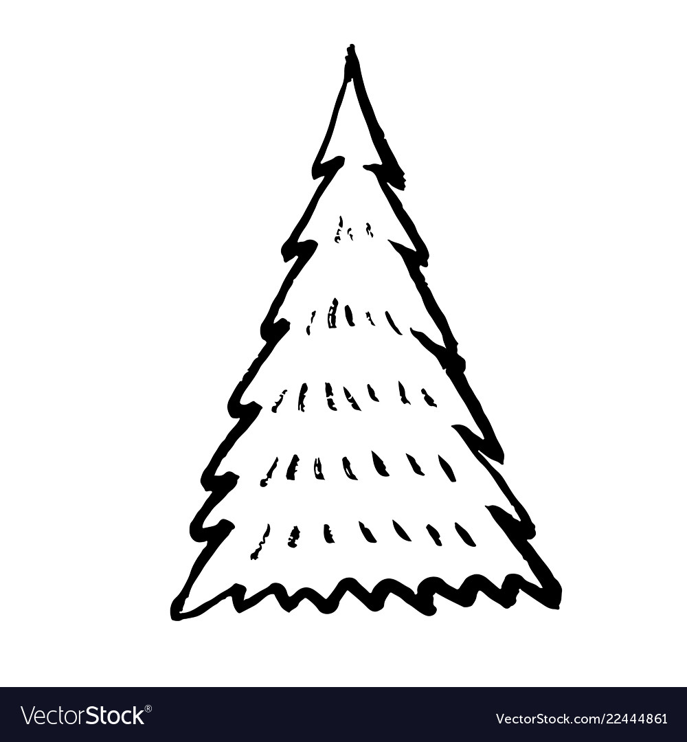 Christmas tree doodle design