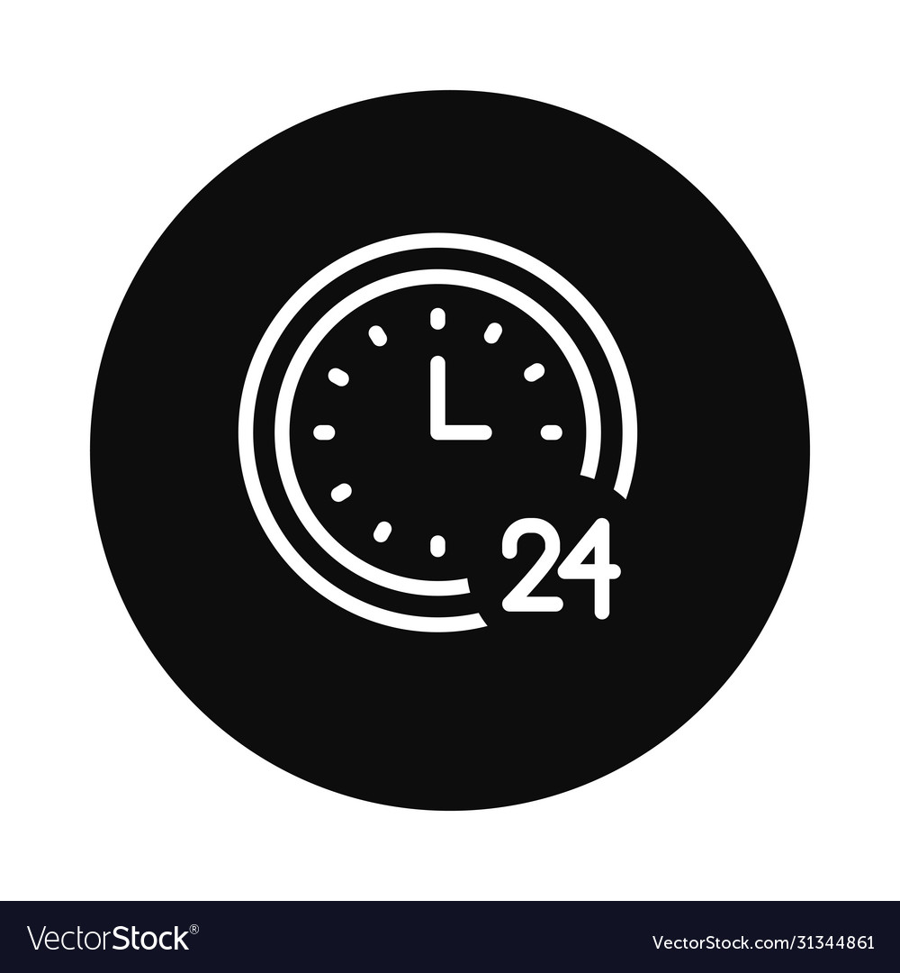 Clock with 24 number icon block style