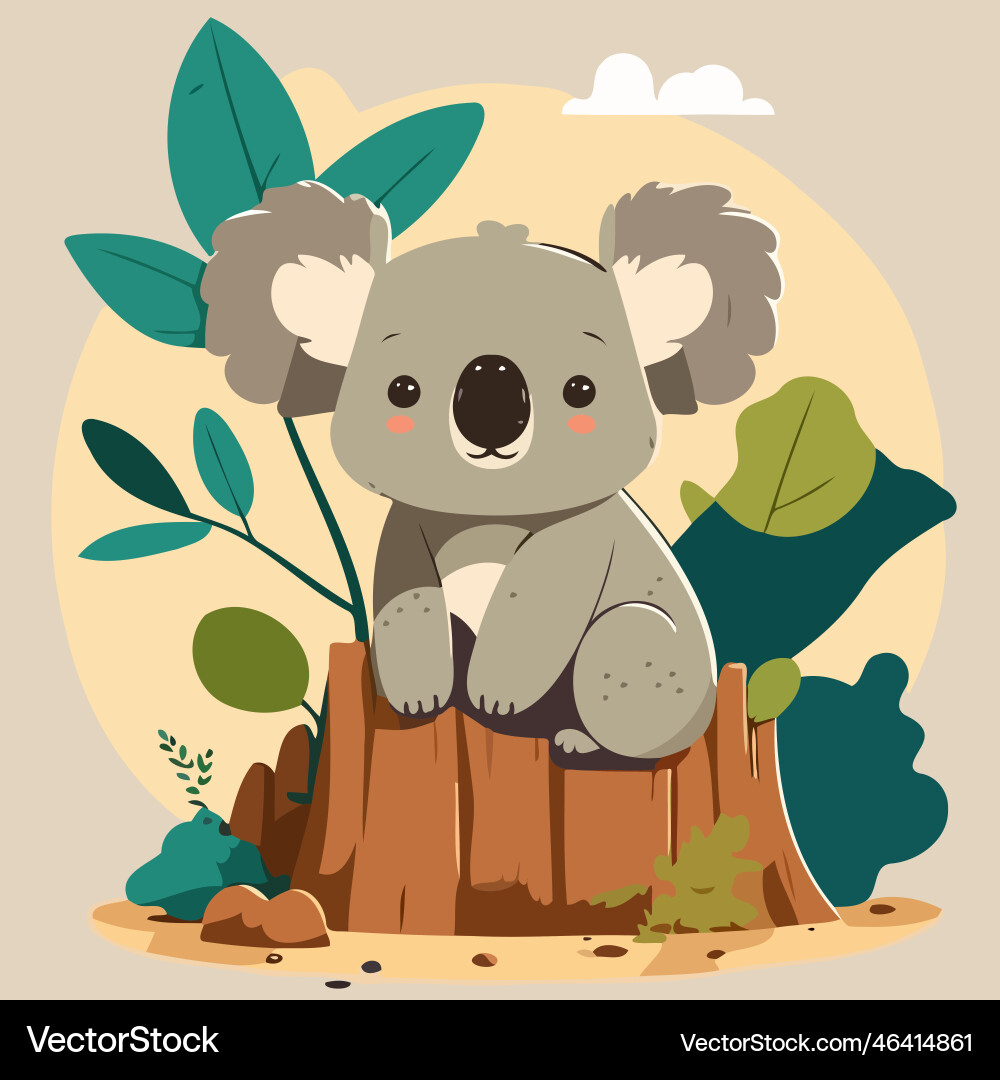 Common koala herbivore mammal animal Royalty Free Vector