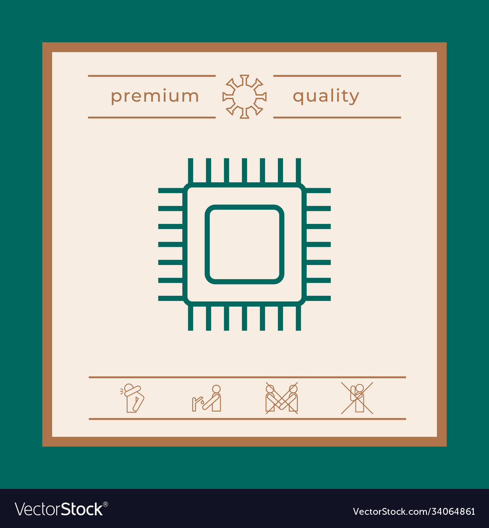 Cpu symbol icon graphic elements for your design