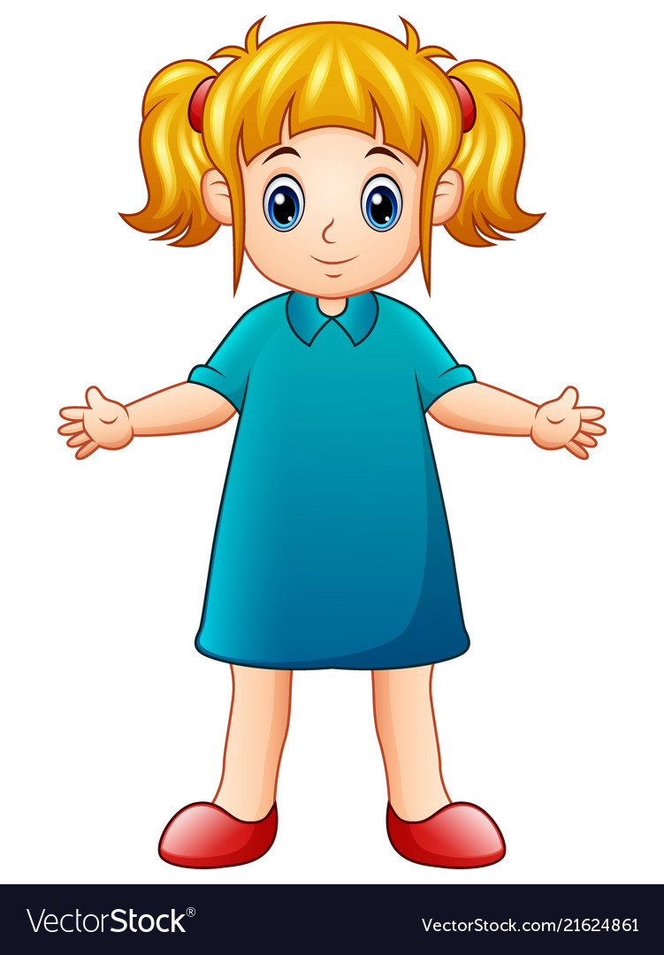 Cute little girl cartoon Royalty Free Vector Image