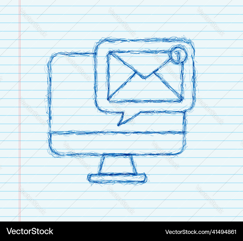 Email notification concept sketch icon new Vector Image