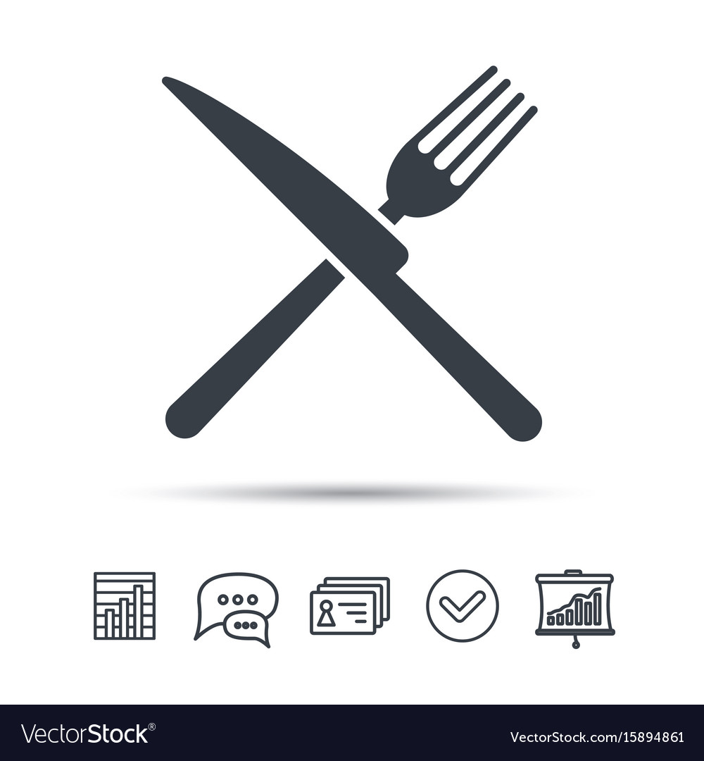 Fork and knife icons cutlery sign