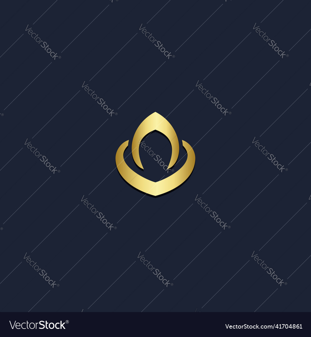 Gold abstract leaf bio logo Royalty Free Vector Image