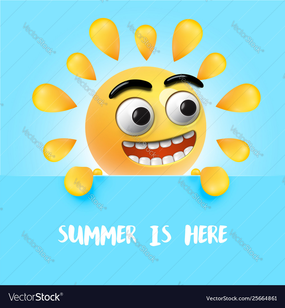 Highly detailed happy sunny emoticon Royalty Free Vector