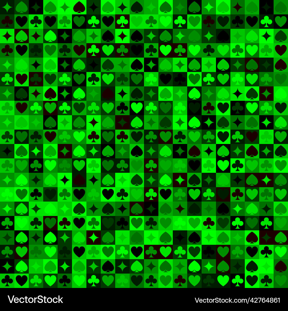 Playing cards suits seamless patterns Royalty Free Vector