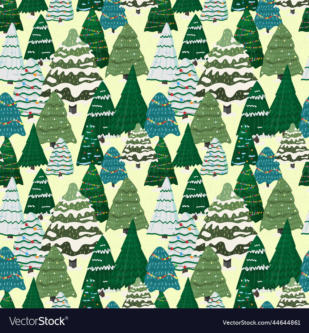 Seamless pattern with christmas trees