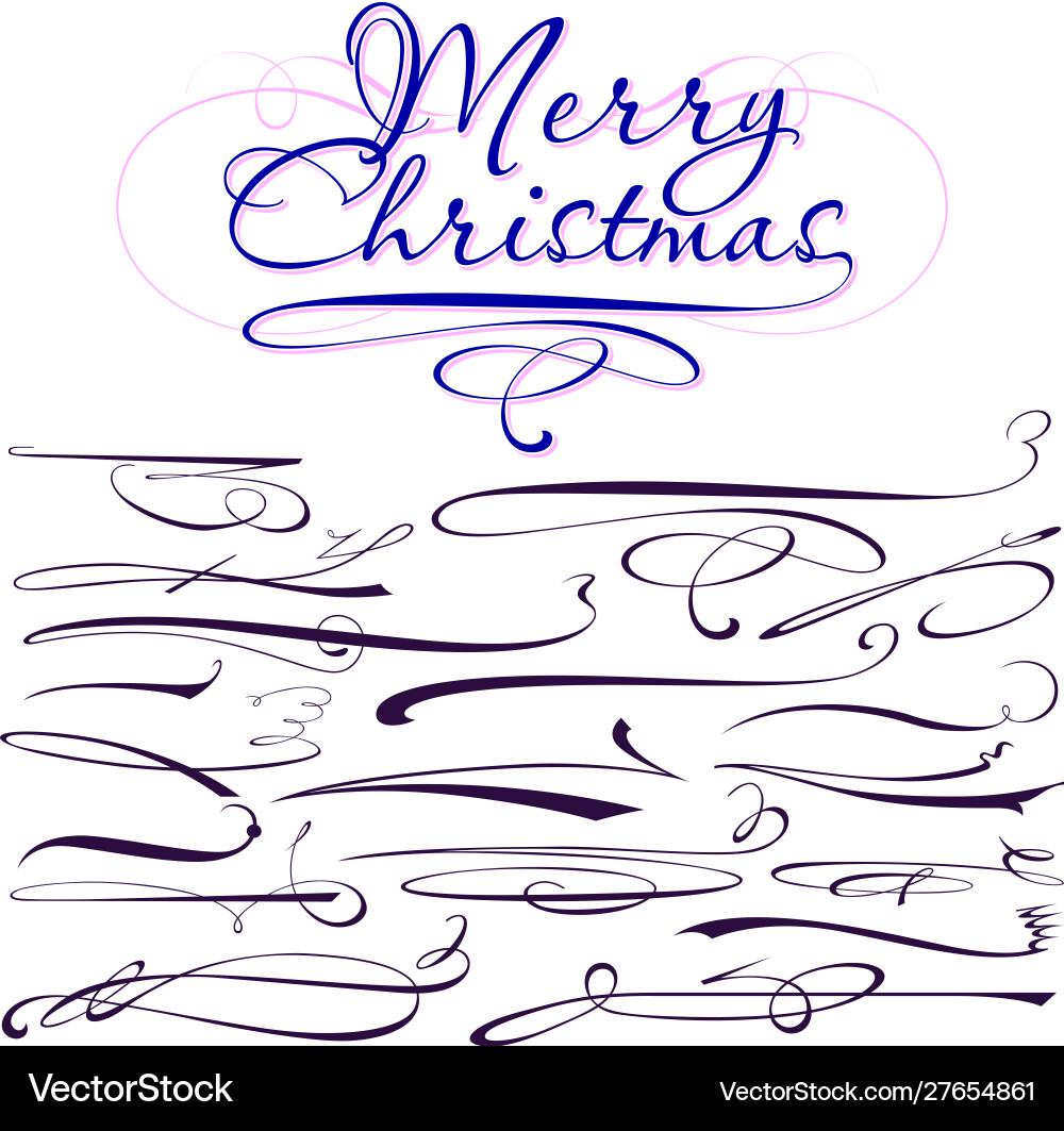 Set calligraphic elements for design Royalty Free Vector