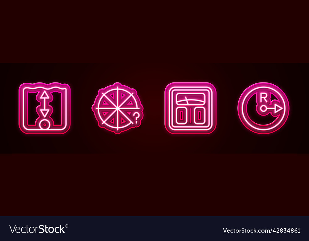 Set line depth measurement circle of pieces vector image Set line depth measurement circle of pieces