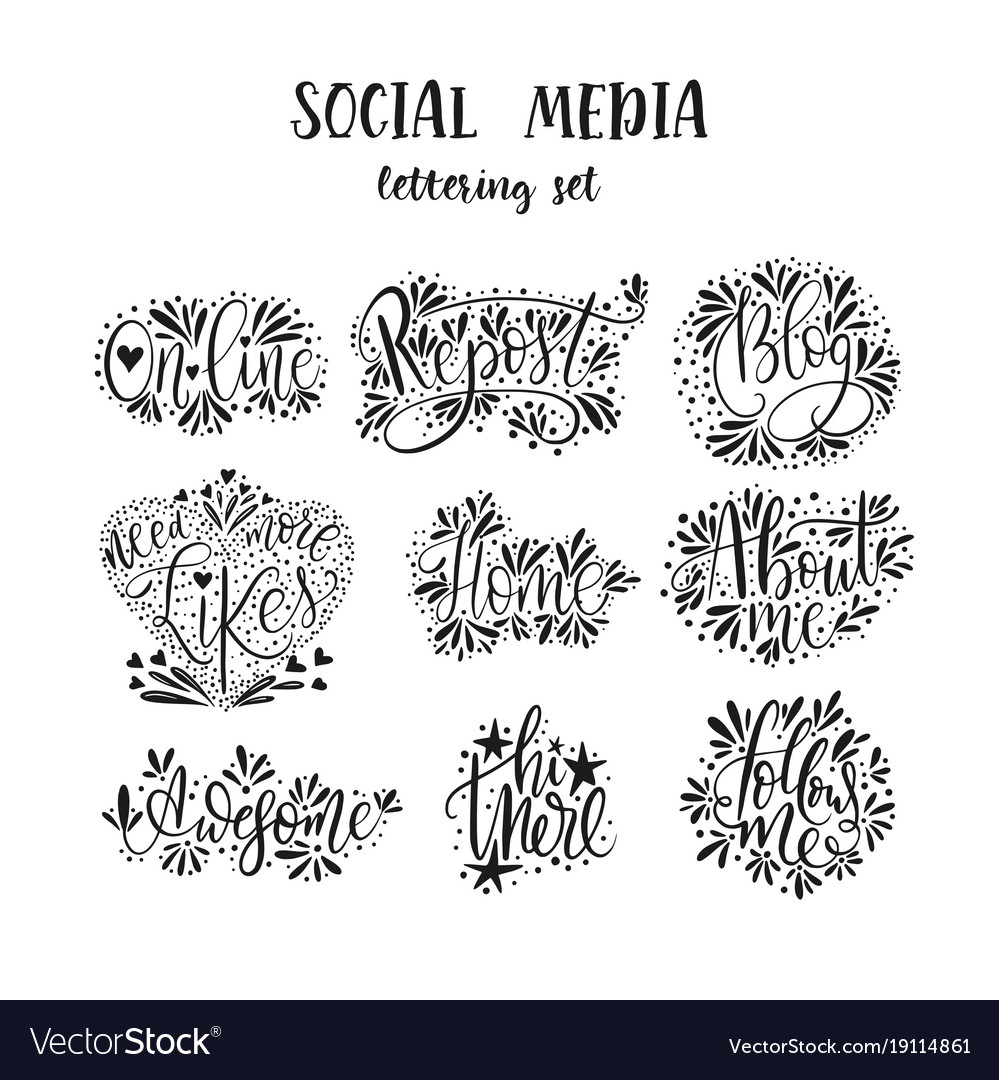 Social media lettering set