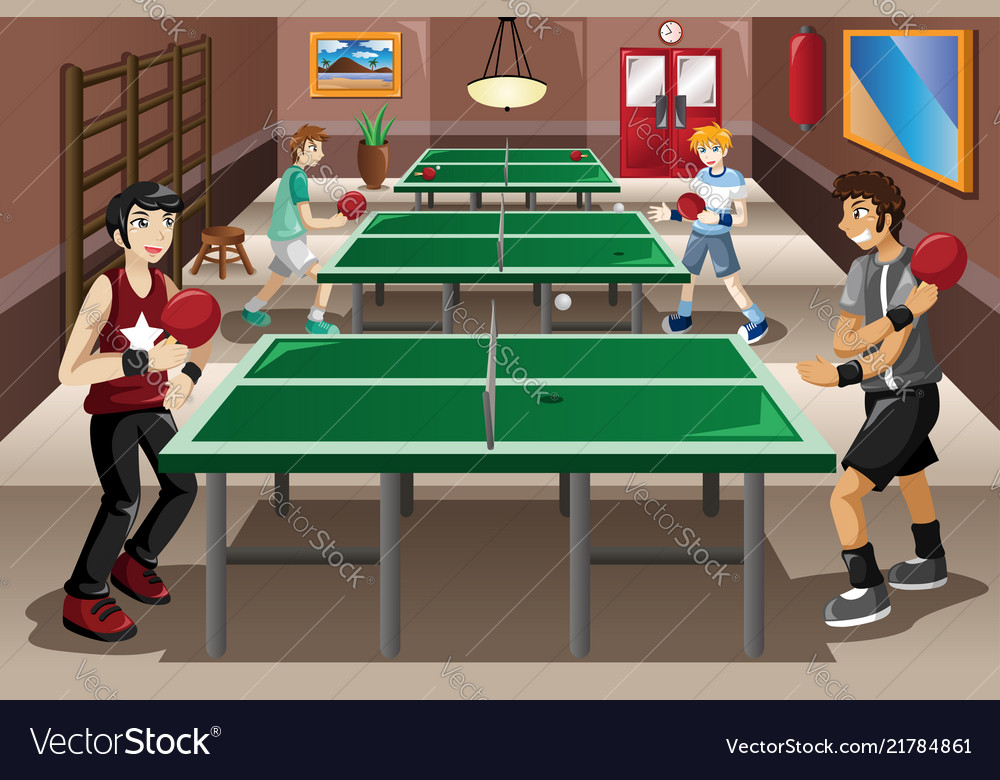 Playing Ping Pong Vector Vector Art & Graphics