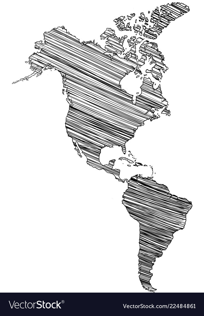 Territory of continents - north america south vector image Territory of continents - north america south