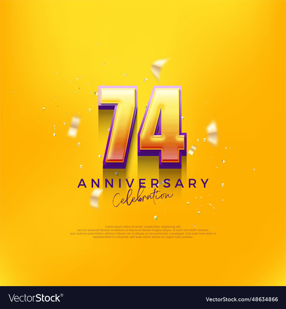 74th anniversary celebration design premium