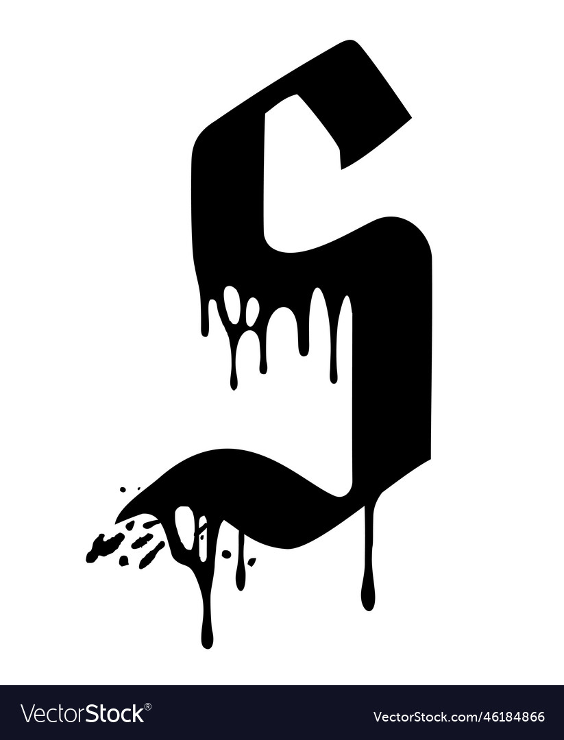 Abstract letter s alphabet symbol grunge hand