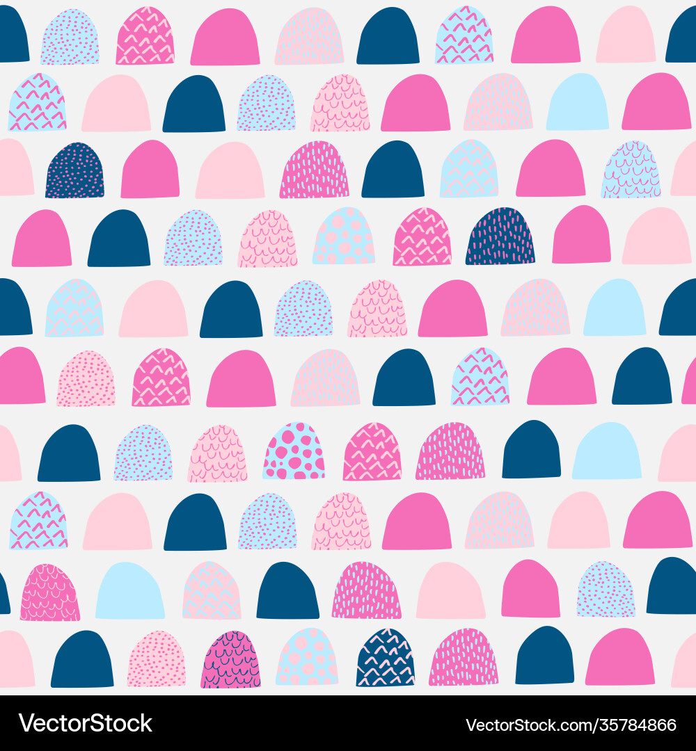 Abstract semi circles seamless patten cartoon Vector Image