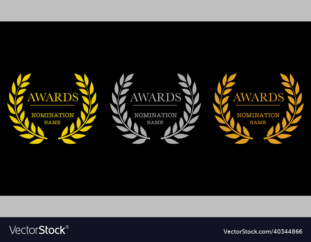 Award logo set nominate an elegant banner