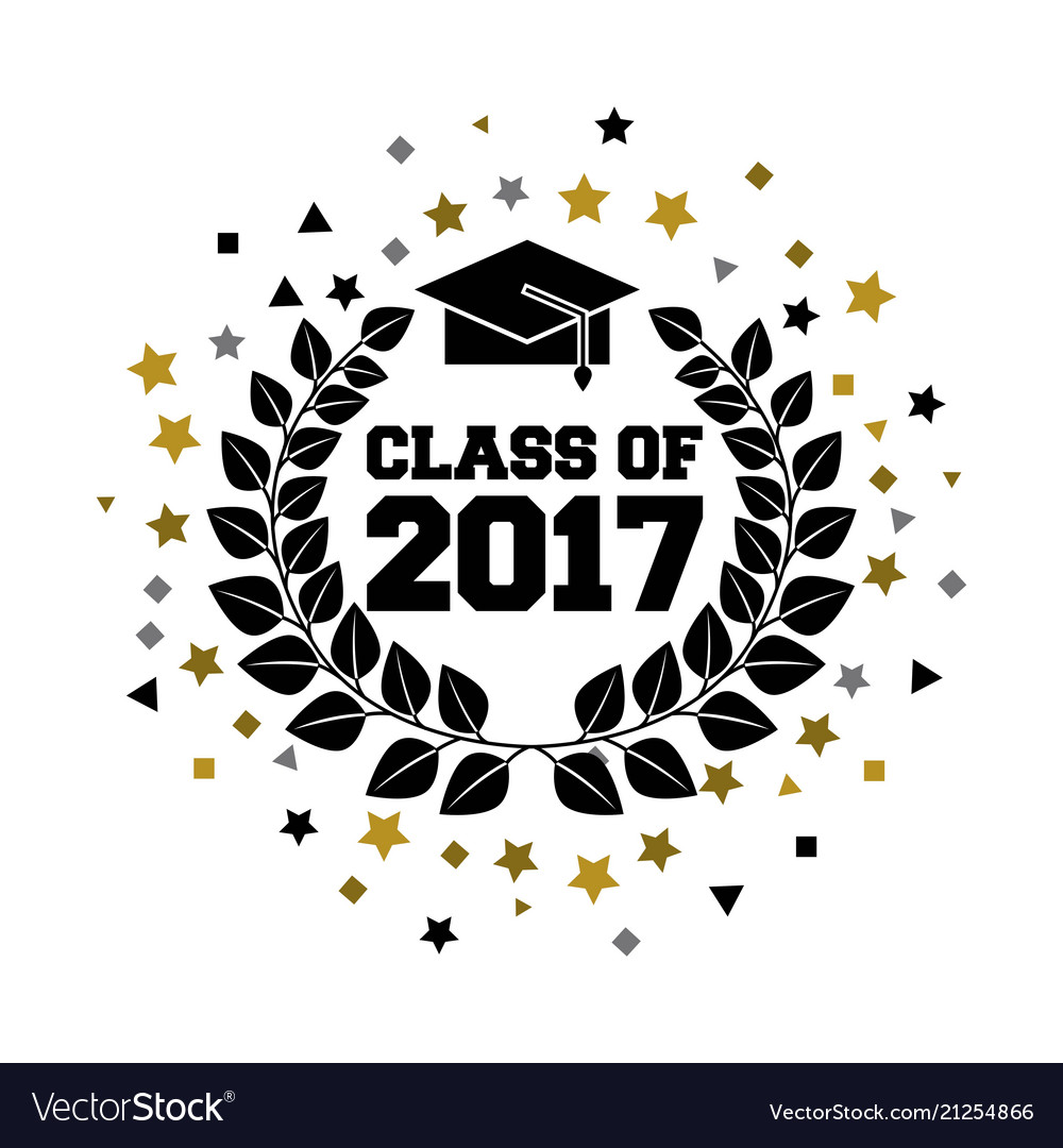 Class of 2017 card Royalty Free Vector Image - VectorStock