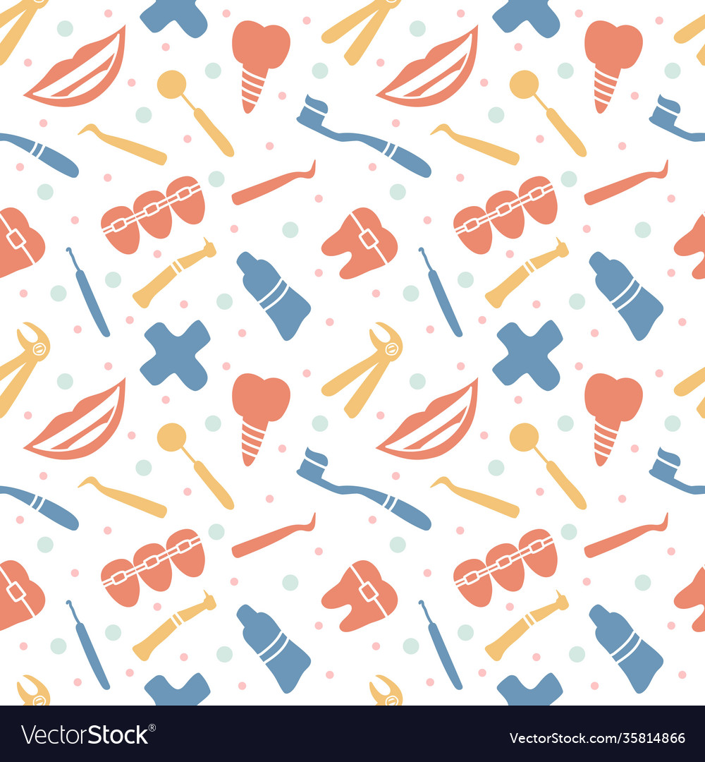 Dental care orthodontics seamless pattern