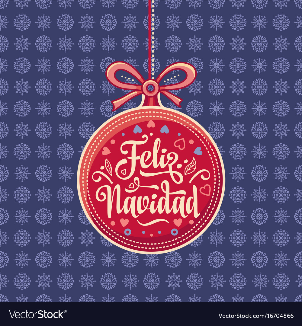 Feliz navidad greeting card in spain Royalty Free Vector