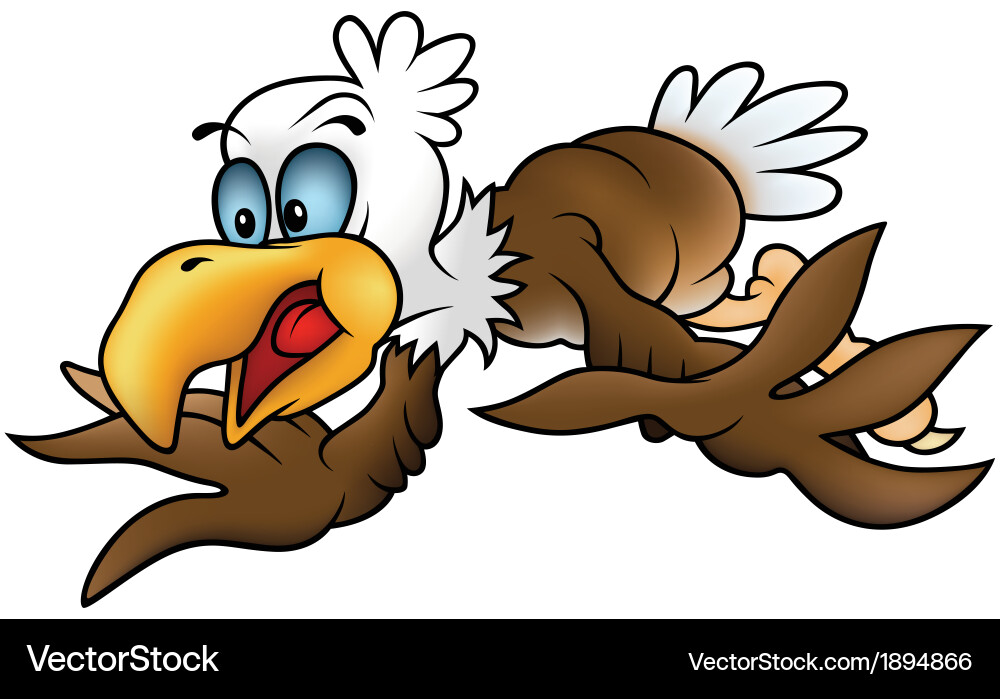 Flying bald eagle Royalty Free Vector Image - VectorStock