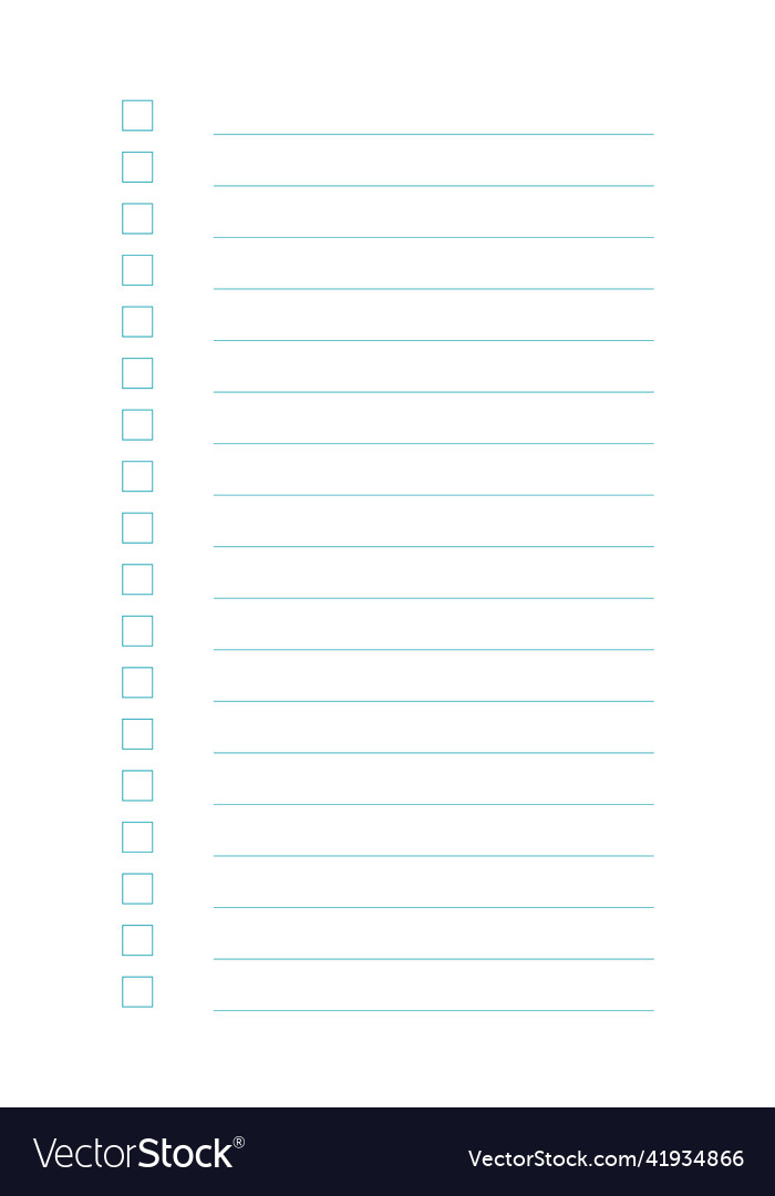 Graph paper printable to do list with check boxes vector image Graph paper printable to do list with check boxes