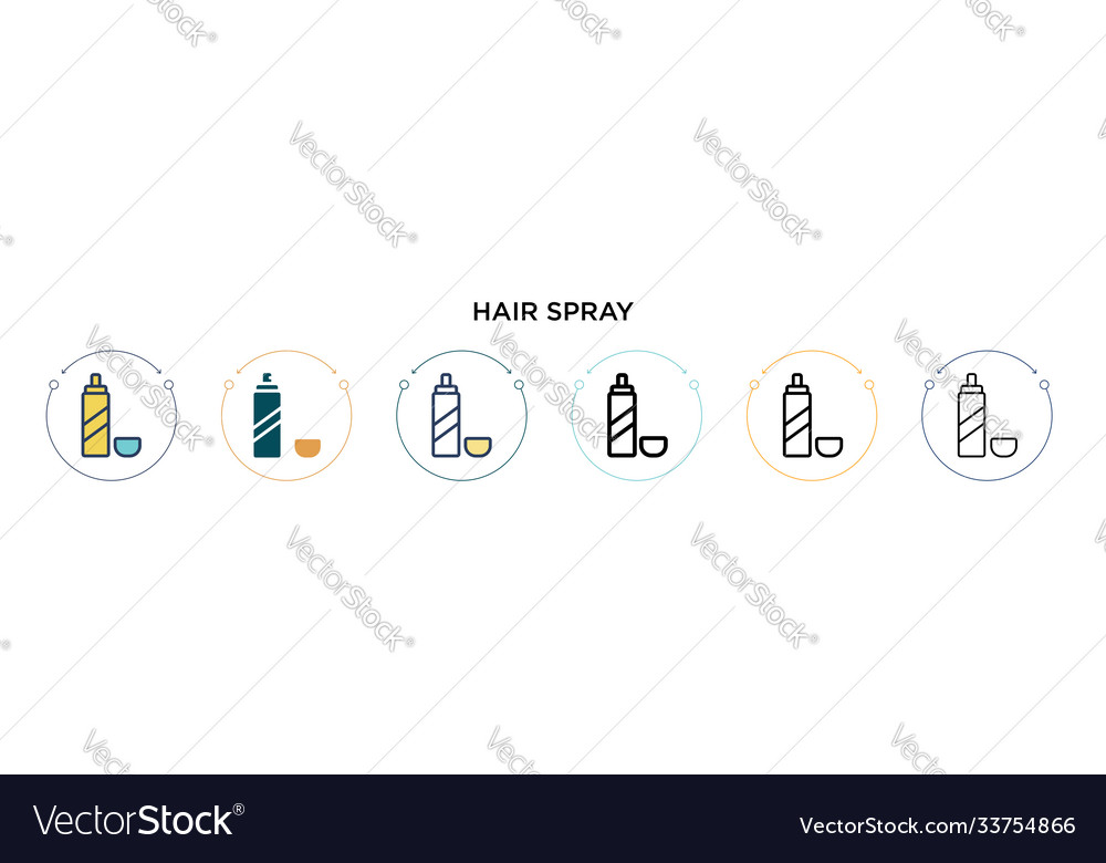 Hair spray icon in filled thin line outline