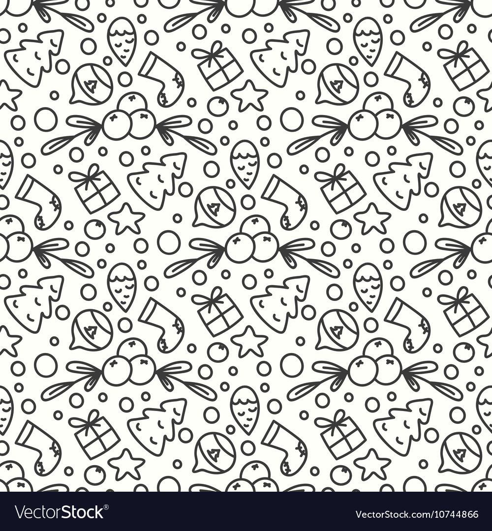 Hand drawn winter season seamless pattern