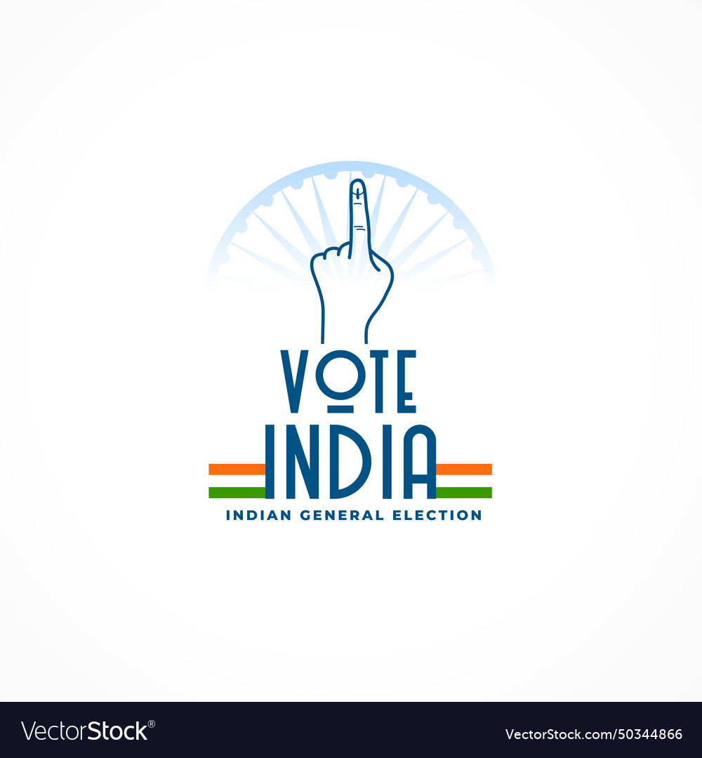 Indian general vote background with ashoka chakra Vector Image