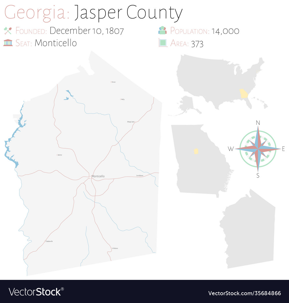 Map jasper county in georgia