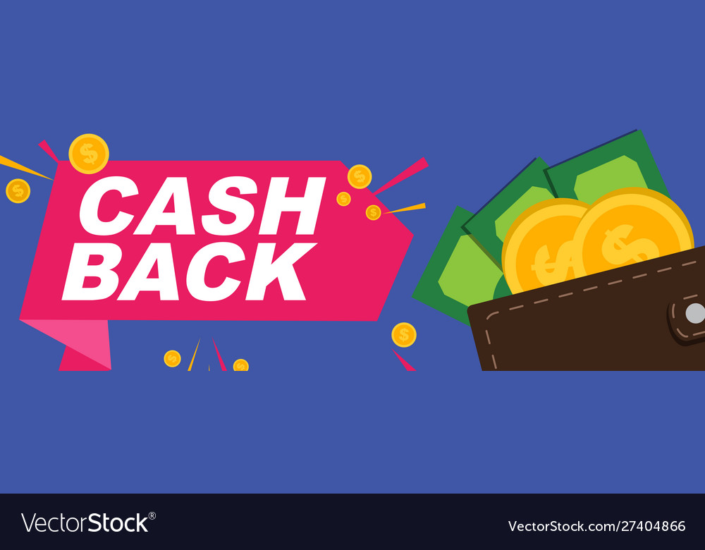 Money cashback poster with gold dollar coins