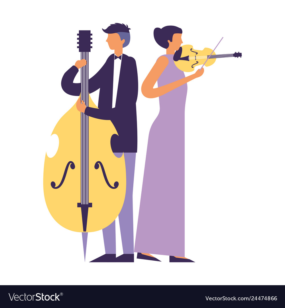 Music people instruments Royalty Free Vector Image