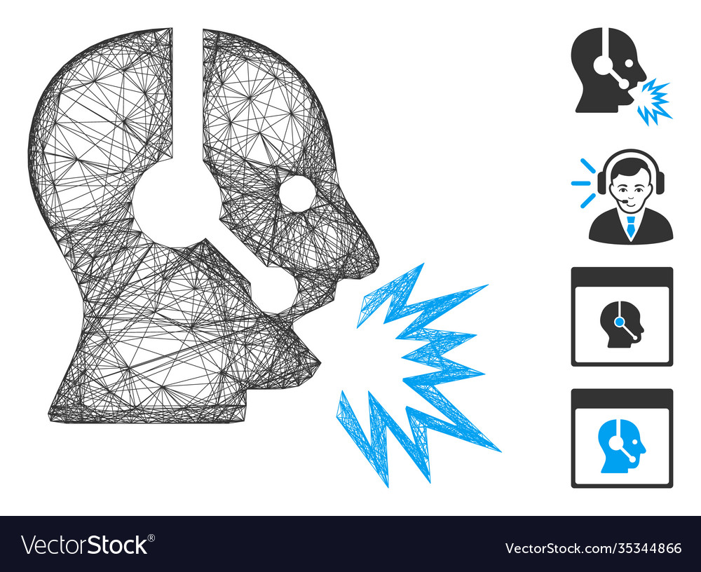 Net operator shout mesh vector image Net operator shout mesh