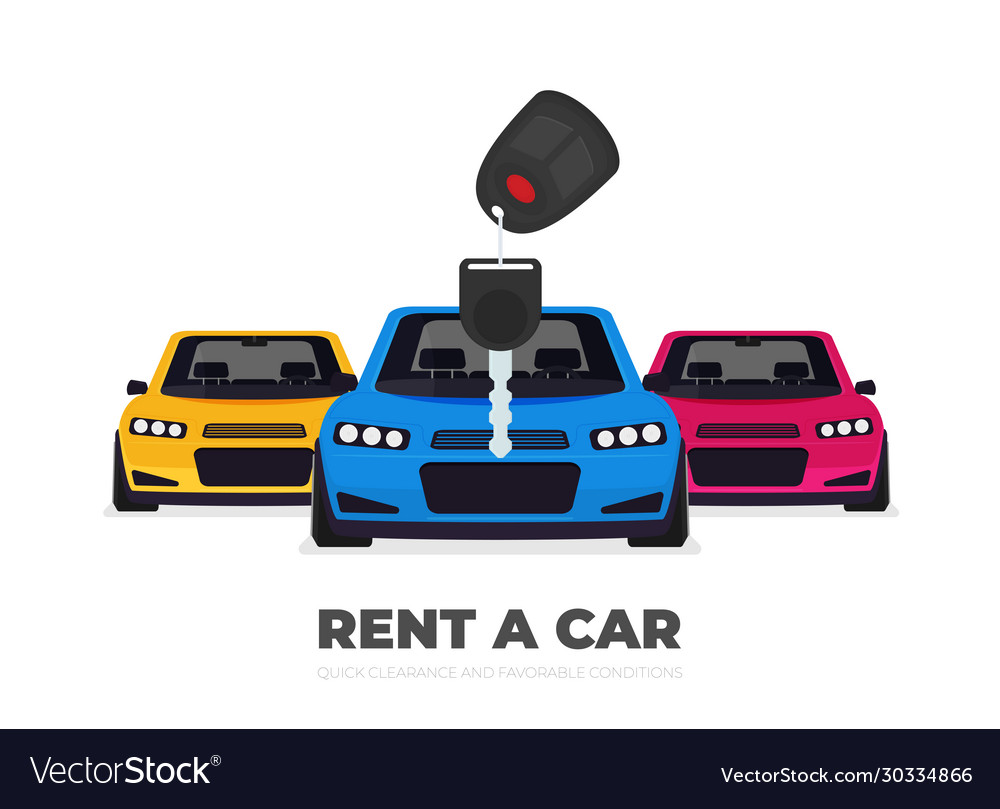 Rent a car design over background Royalty Free Vector Image