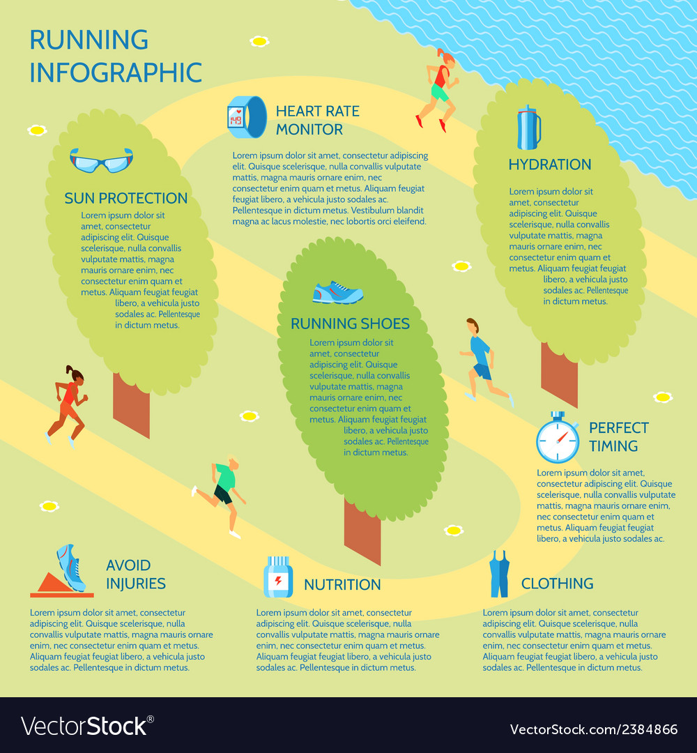 Running park infographic Royalty Free Vector Image