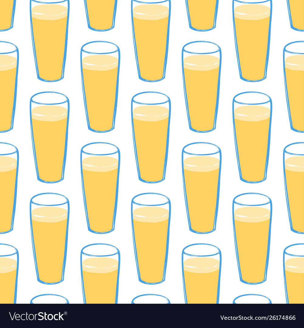 Seamless pattern with light beer