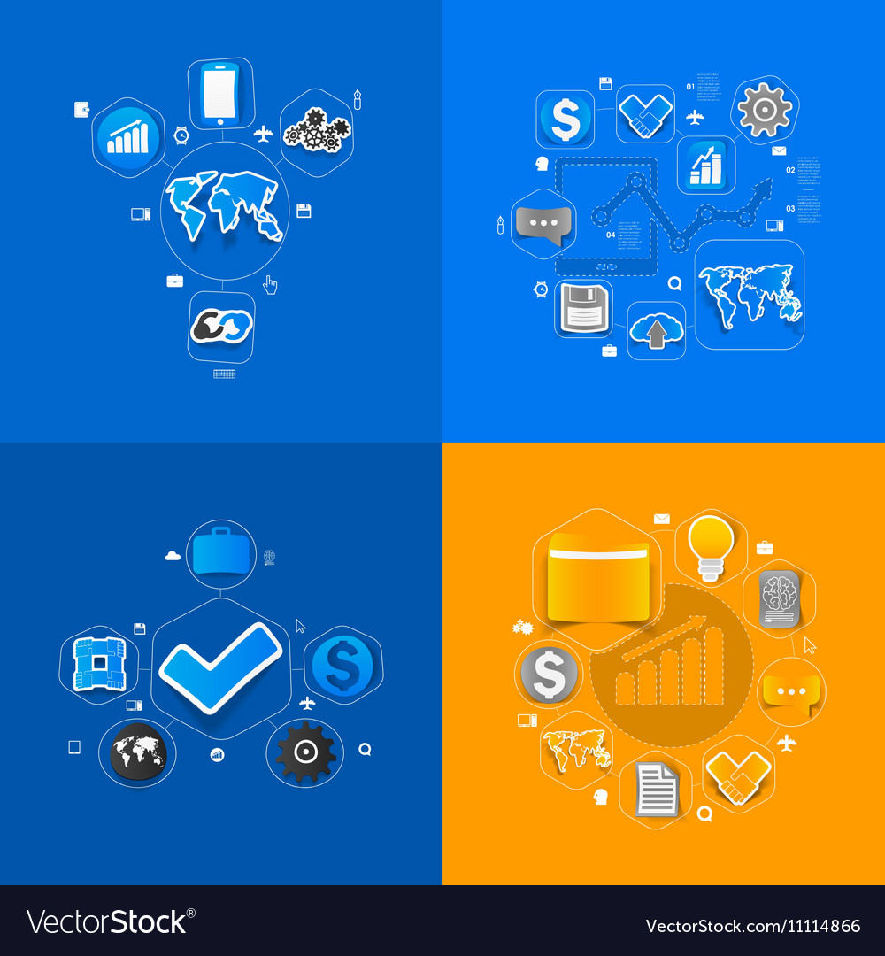 Set of sticker design high-tech business concept
