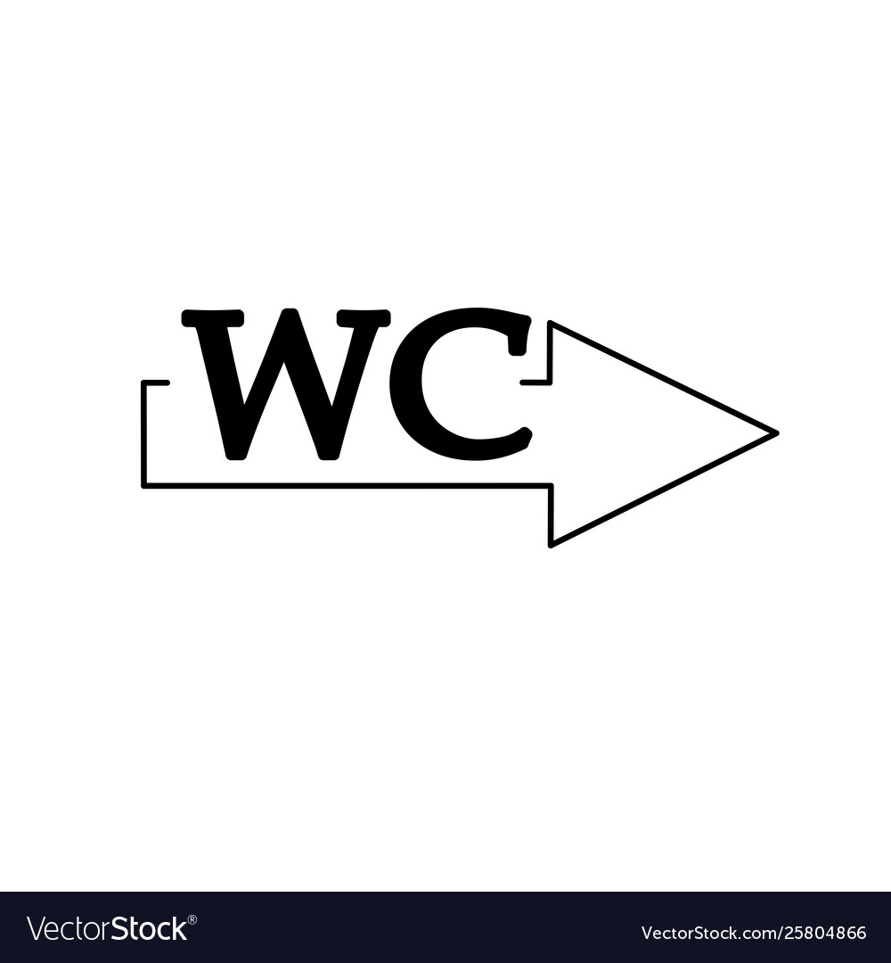 Wc toilet icon arrow pointer line