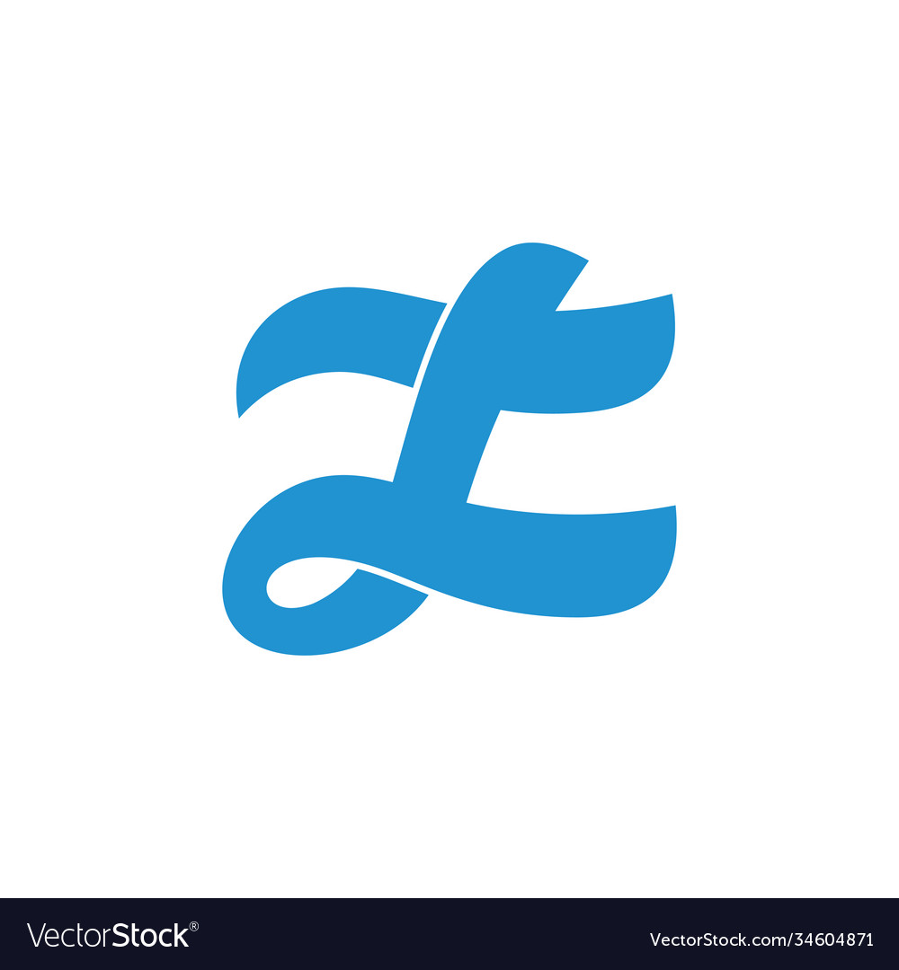 Abstrakter Buchstabe l blau wavy design logo