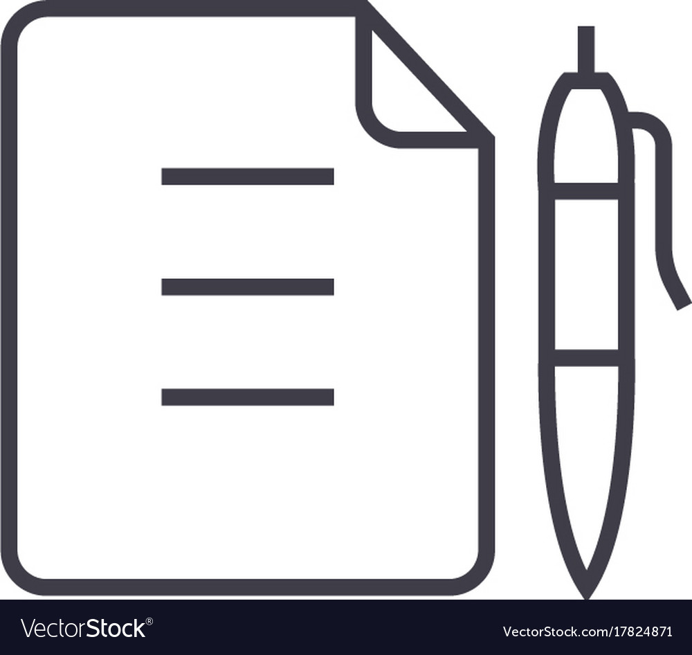 Contractdocument file with pen line icon